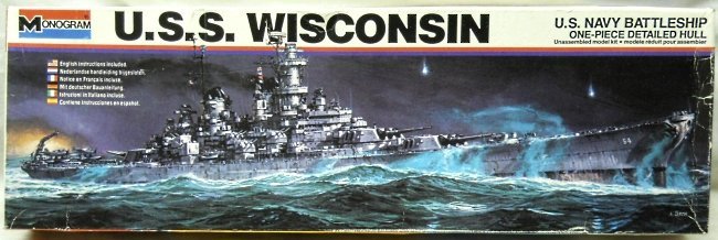 Monogram 1/600 USS Wisconsin BB64 Battleship, 3006 plastic model kit
